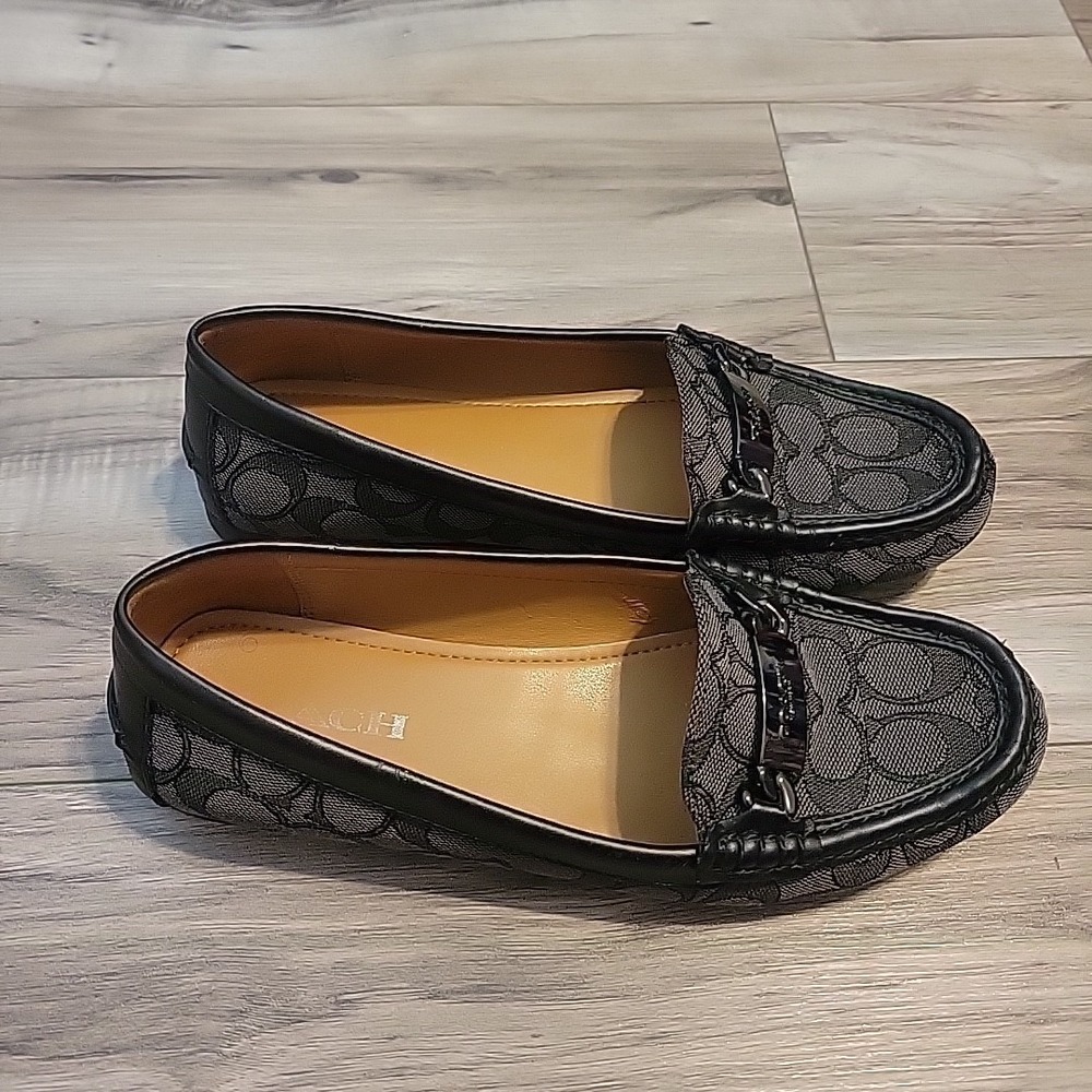 Coach Fortunata Black Signature C Shoes Loafer Women's Size 8.5B - Picture 3 of 9